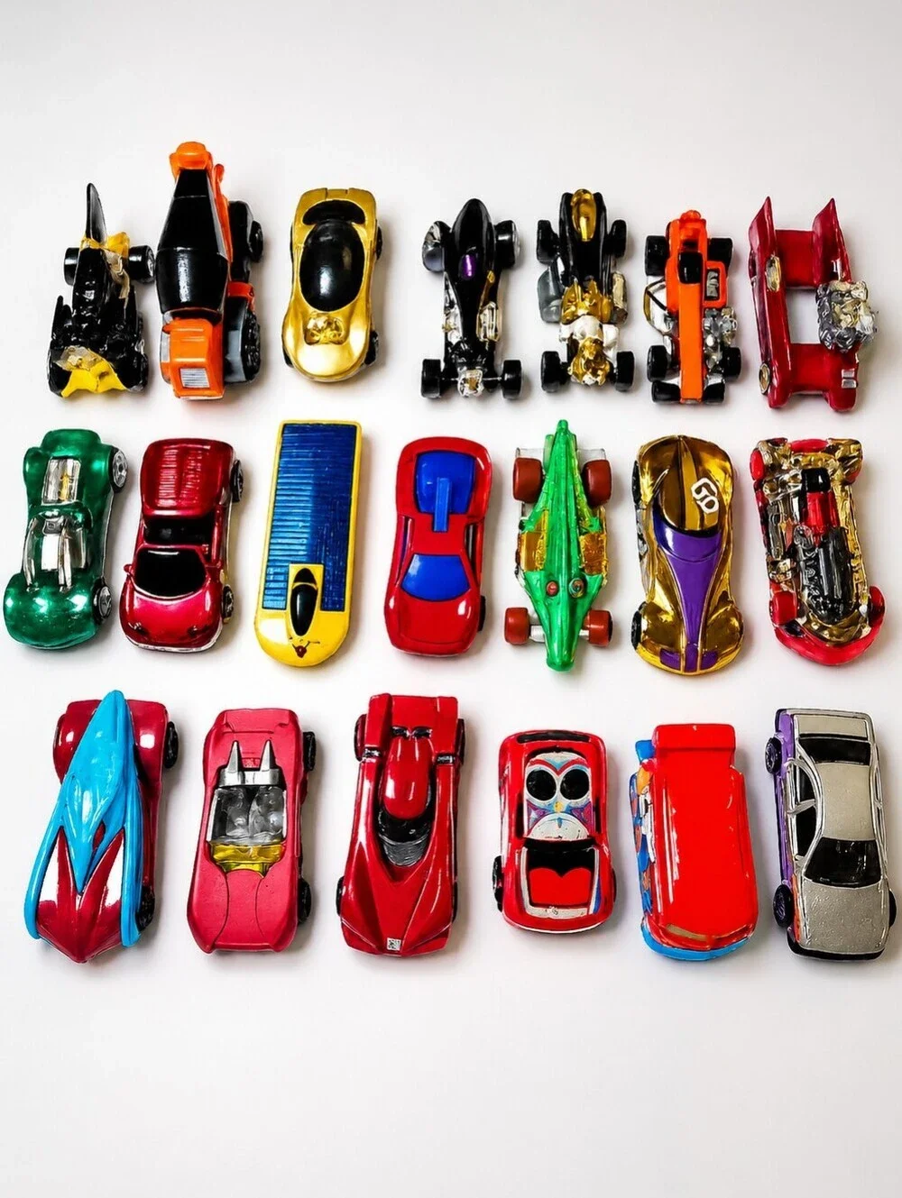 Hot Wheels Vintage Car Lot Dated 1990's - 2000's Collectible Toys -Solar, Racing